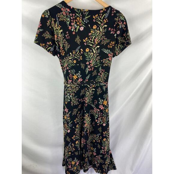 Rachel Zoe Floral Print Tie Waist Midi Dress Size Large - Picture 4 of 4